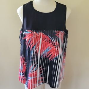 Davina tropical pleated blouse size medium